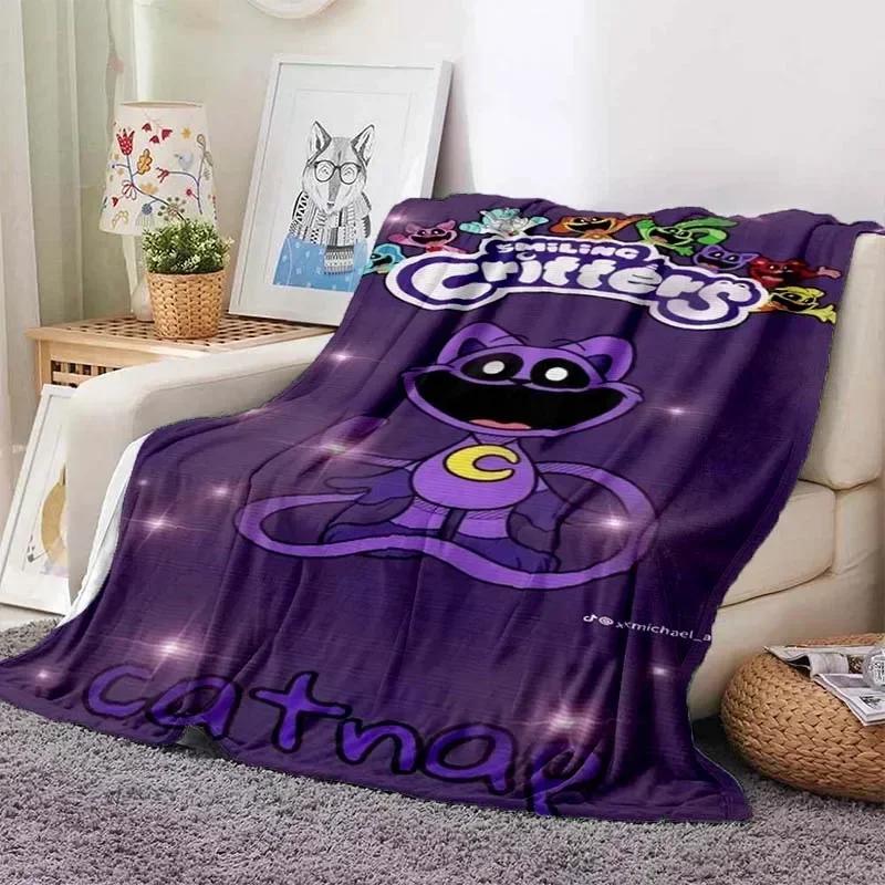 3D Printed Baby Blanket CATNAP DOGDAY Cartoon Smiling Critters Babes Carpet Super Soft Warm for Bedroom LivingRoom Sofa Bed Car