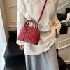 2025 Color Small Shell Bag Women's Bag Fashion Bright Color Indentation Handbag Shoulder Bag Crossbody Europe and America