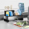 Stainless Steel Sponge Holder Sink Rack Large Capacity Rust-Resistant Self-Draining Multi-Functional Kitchen Storage Rack