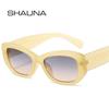 SHAUNA винтажные солнцезащитные очки «кошачий глаз» женские модные градиентные оттенки UV400 мужские трендовые квадратные солнцезащитные очки в стиле панк