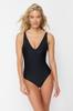 Women's New Season Swimsuit Black V-neck Regular Swimsuit