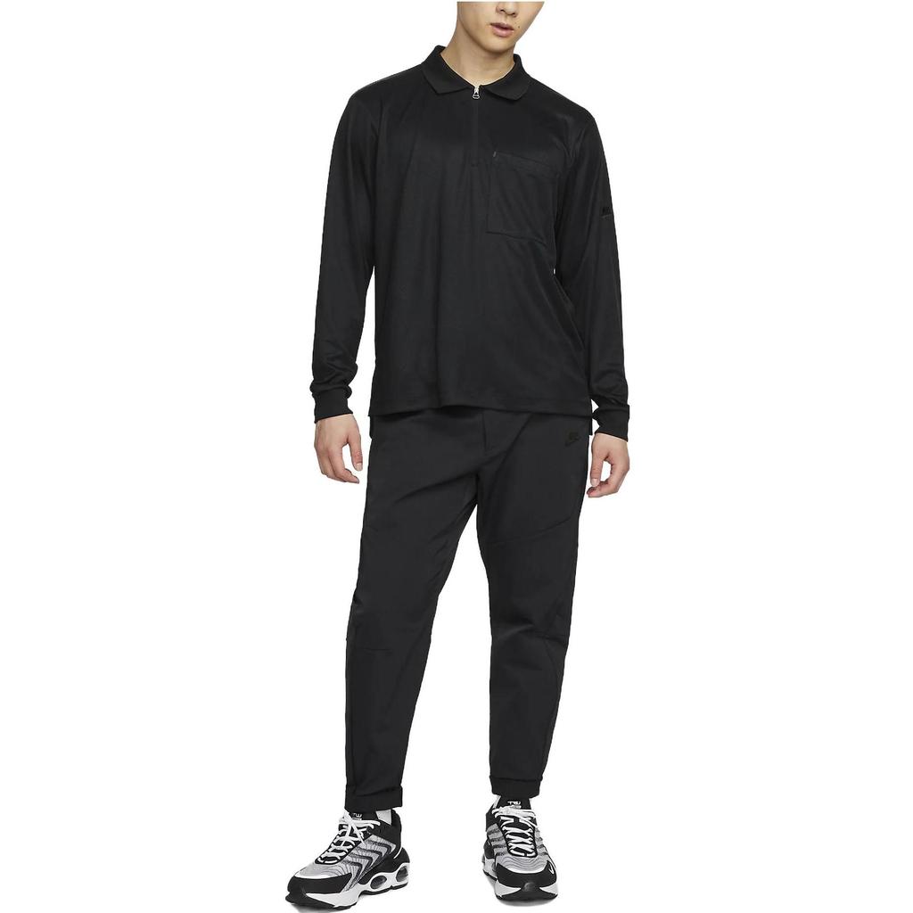 Nike Толстовки Мужские Черные Лацканы Умеренные Обычные FB7382-010