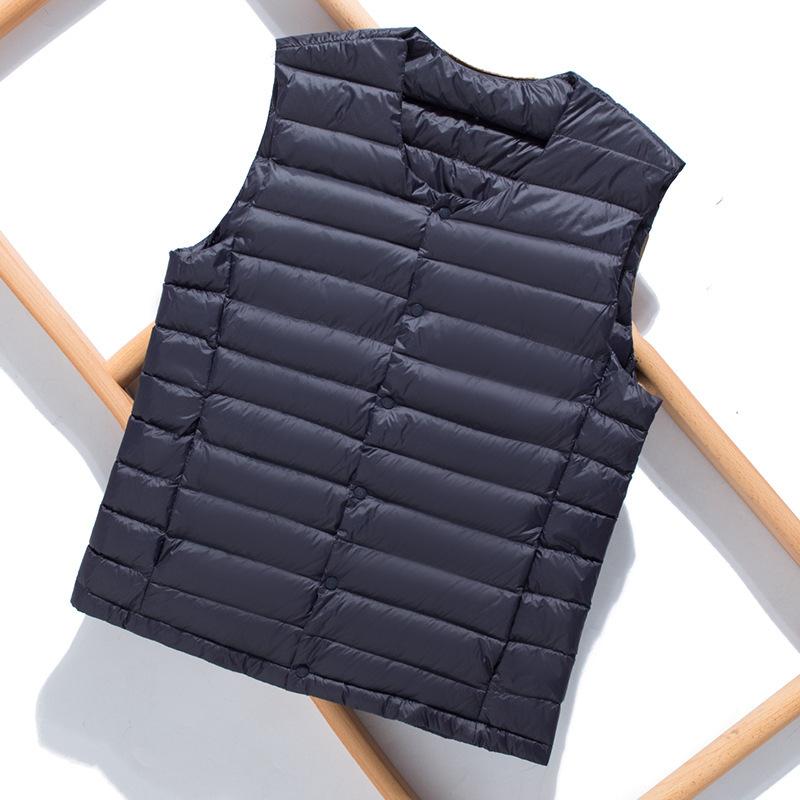 Men's Down Vest Light Down Jacket Stand Collar Coat Large Waistcoat
