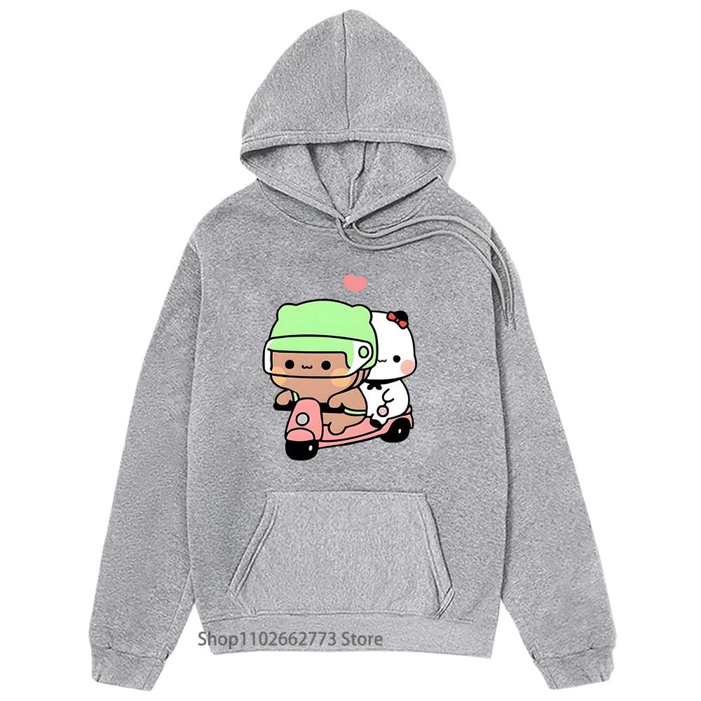 Толстовка с капюшоном Bubu and Dudu с рисунком медведя панды, женская одежда с принтом Kawaii, мужская одежда, весна