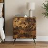 Nightstand Smoked Oak 43 x 34.5 x 47.5 cm Wood Based Material