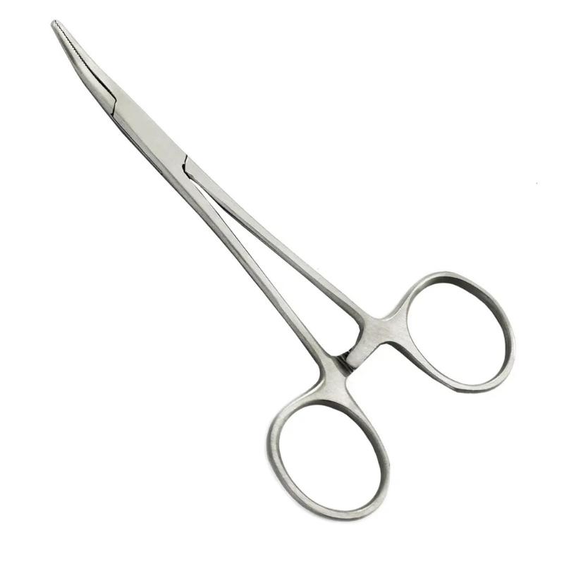 Piercing Pliers Clamps Locking Mechanism Hemostat Tool With Serrated Jaw For Fly Tying And Model Building