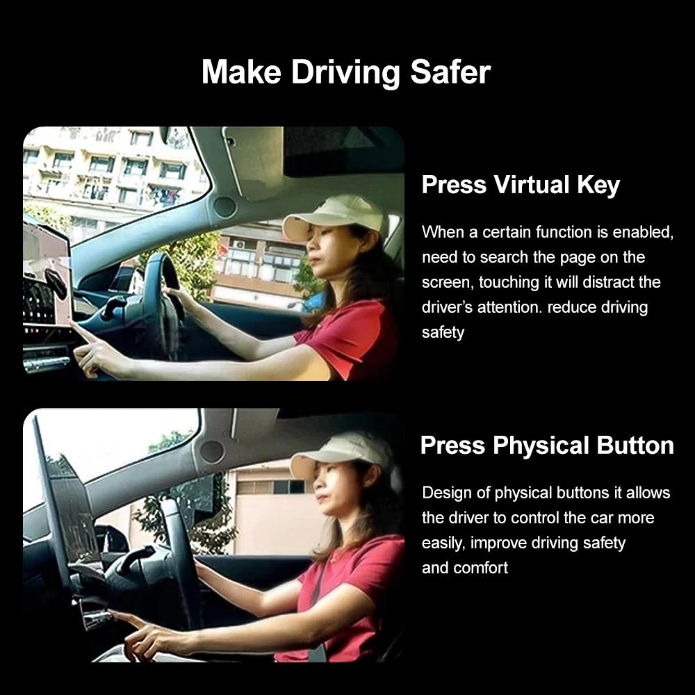 Upgrade Physical Buttons Smart Control Bar for Tesla Model 3 Y 2016 to 2025 Center Console Multifunction Panel Car Accessories
