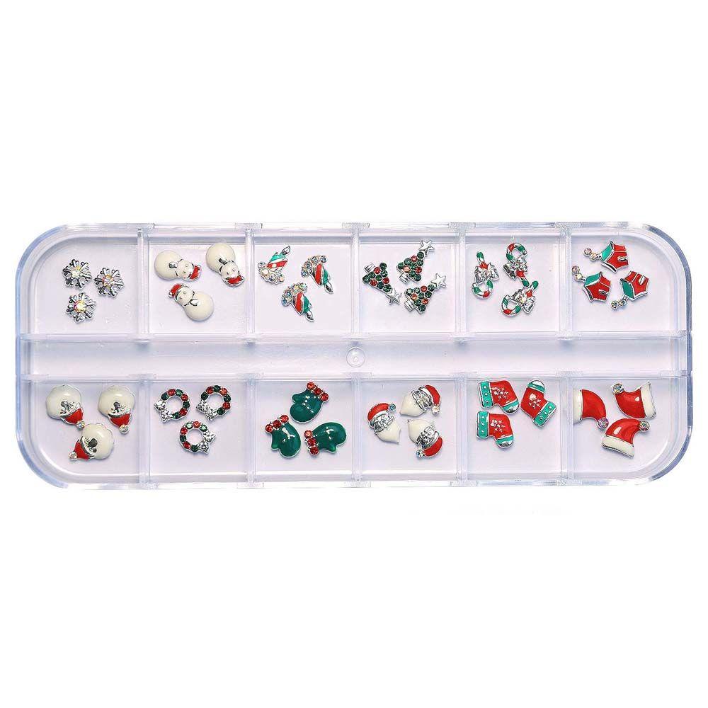 Claus Manicure Accessories Christmas Nail Charms Christmas Nail Decorations Party Nail Rhinestones