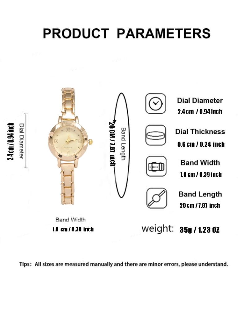Small Fashion Cute Shape Round Dial Alloy Strap Women's Quartz Watch for Christmas and Halloween Gifts