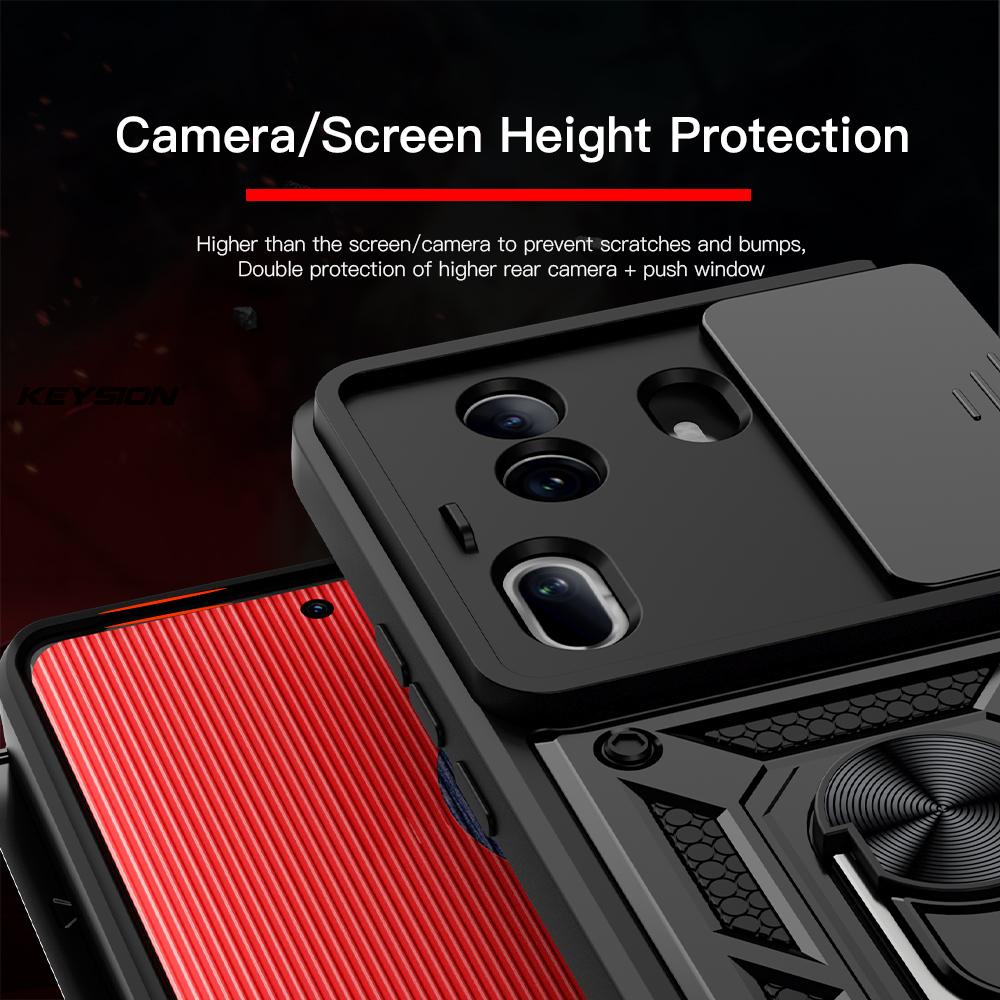 KEYSION Противоударный защитный чехол для OPPO Reno 11 Pro 5G 11F 5G, защитное кольцо для камеры, чехол-подставка для телефона для OPPO Reno11 F 5G