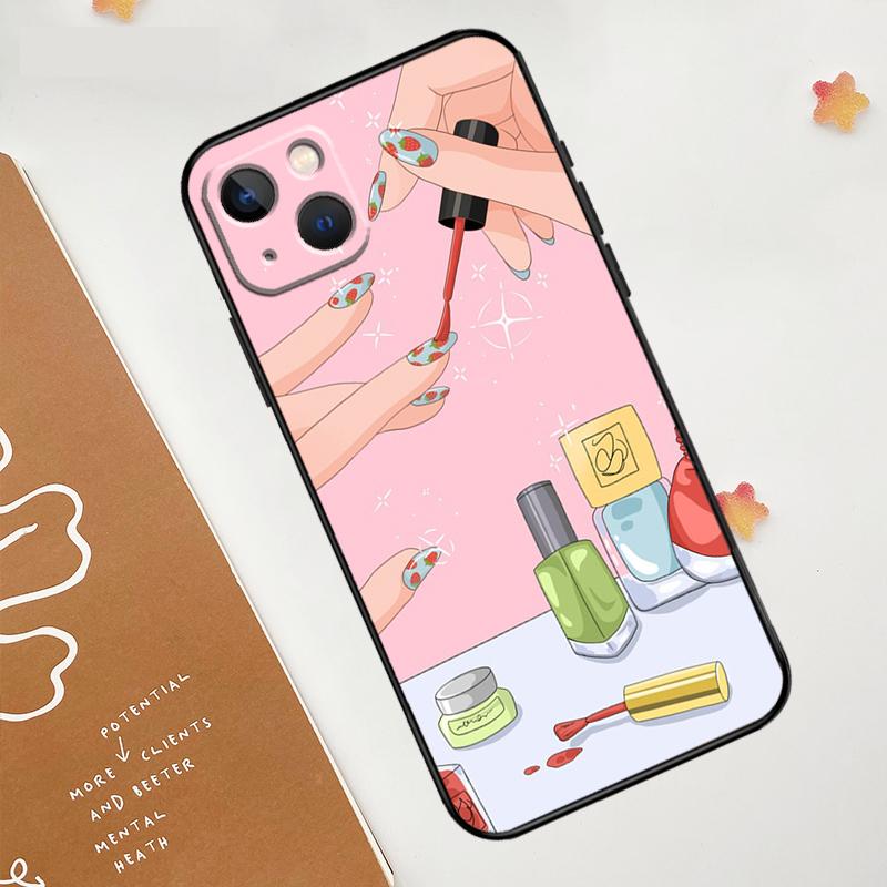 Чехол для лака для ногтей для iPhone 12 11 13 14 15 16 Pro Max XS X XR Plus 2021 13 12 Mini Fundas