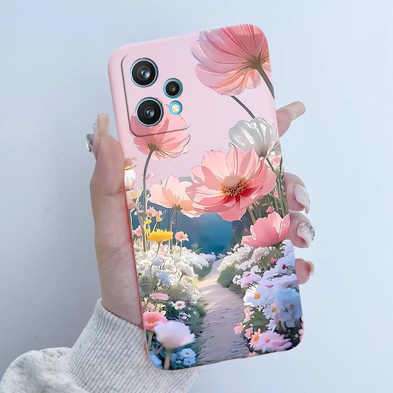 Чехол для телефона Realme 9 Pro Plus RMX3392 RMX3393 Дизайн 'Цветочная Девочка' Мягкий Силикон ТПУ Задняя Панель Для Realme9 4G RMX3521 Чехлы