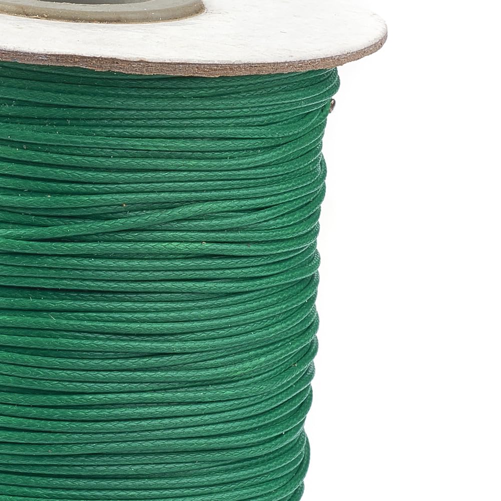 Korean Waxed Polyester Cord, Green, 1mm, about 85yards/roll
