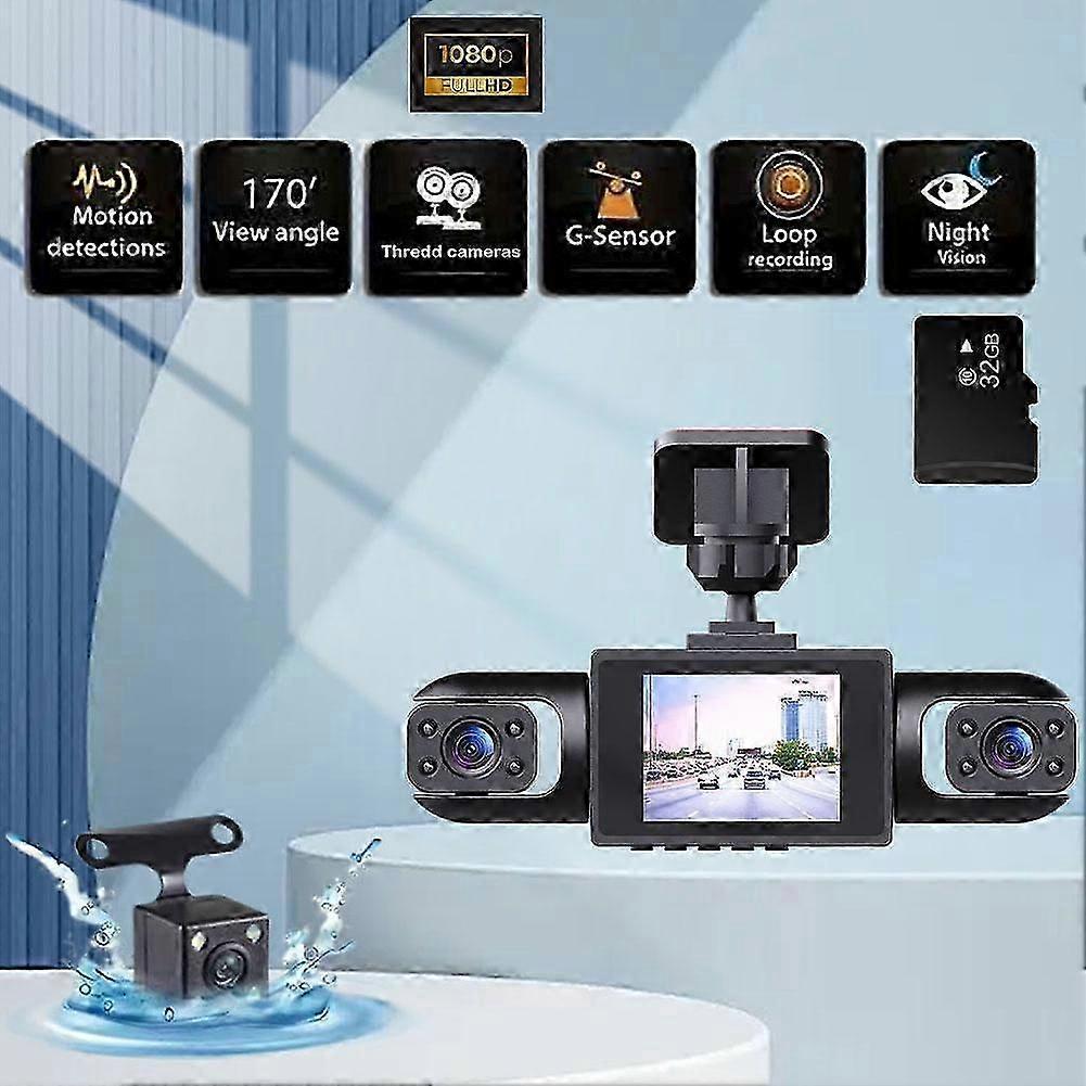 Full View Car Dashcam System 360 Panoramic Recording 4k Definition 1080p