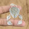 Womens Day Deal 925 Sterling Silver Pear Natural Fossil Coral Pendant Jewelry