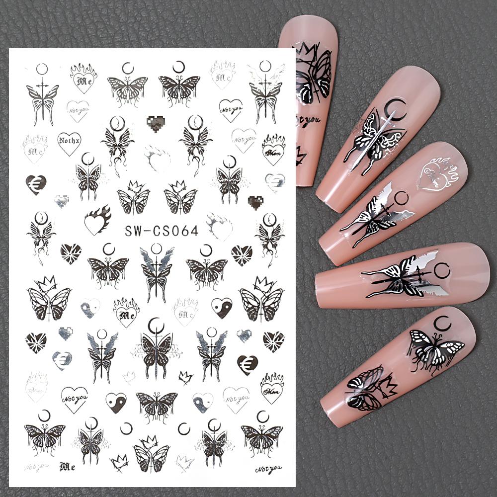 1PCS Dark Butterfly Nail Art Stickers