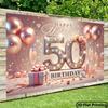 2D баннер 1 шт. Золотой и Розовый 50-летний юбилей элегантное украшение для вечеринки бокалы для шампанского воздушные шары и подарочная коробка