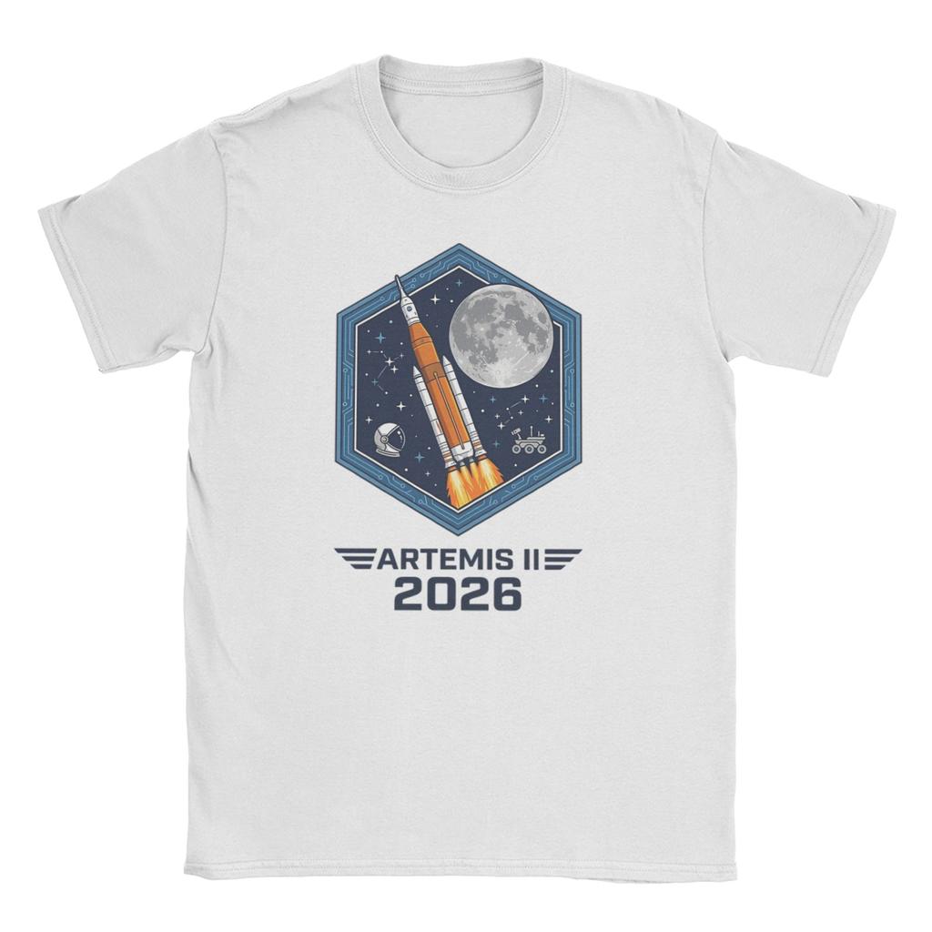 Unisex WoUnisex TShirt Artemis II Launch to The Moon Awesome Pure Cotton Tee Shirt Short Sleeve T Shirt Round Collar Clothes Gift