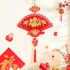 Red Chinese Lucky Character Pendants Flocking Spring Festival Hanging Decoration  Party Supplies