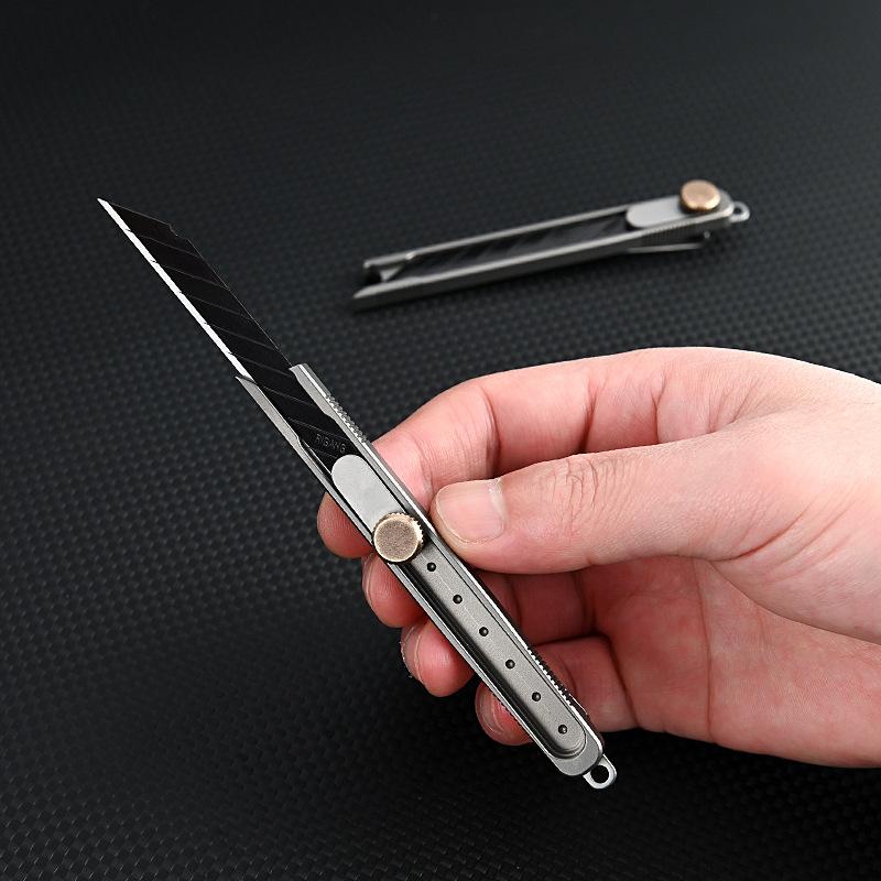 Карманный нож utility из титанового сплава для распаковки, резки обоев, экспресс-нож для резки, офисный металлический нож для резки бумаги с задним зажимом