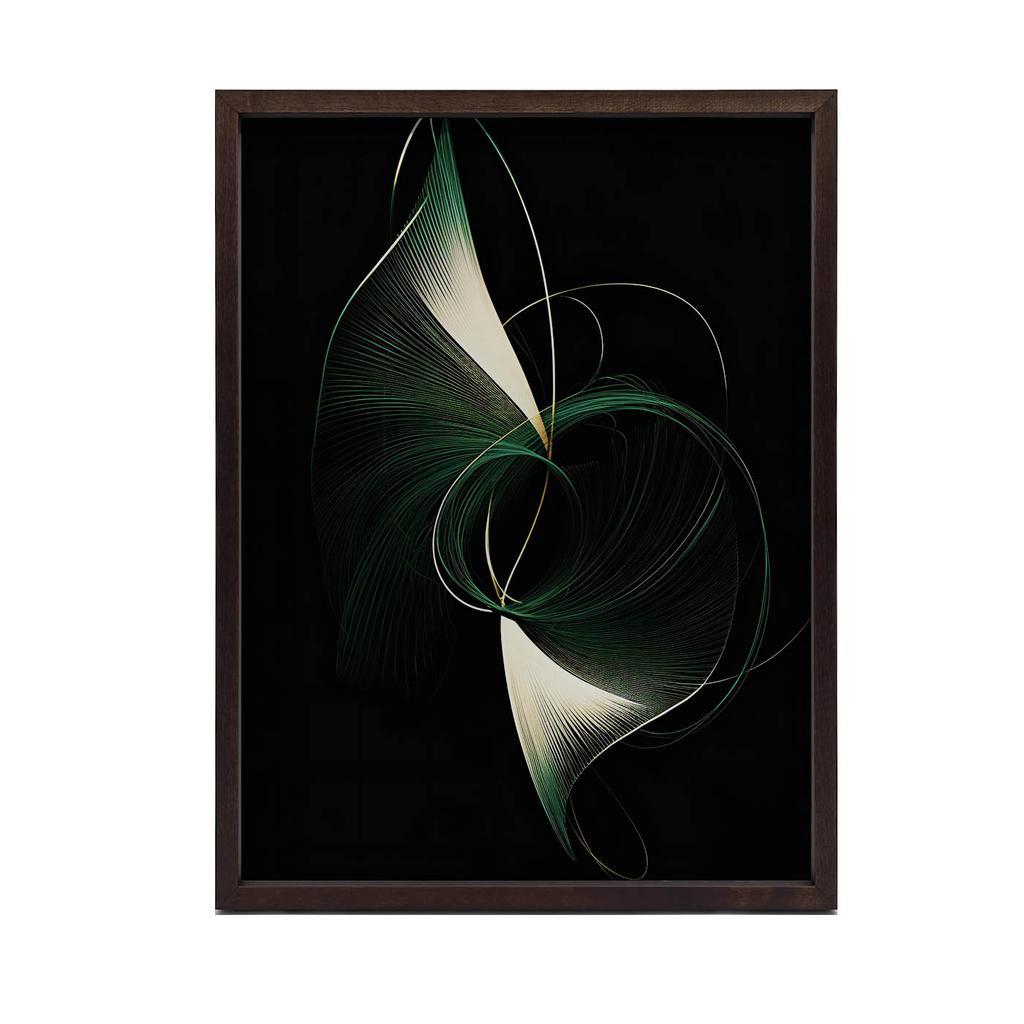 Ciemna Elegancja Krzywizn Ciemna Elegancja Krzywizn, 30X40 Cm, Rama Drewniana Ciemny Brąz, Papier Matowy 230 Gsm