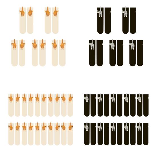 5/10 Pairs Girl Socks Mid-tube Soft Breathable High Elastic Ball Cat Pattern Socks Women Funny Socks Furry Decoration