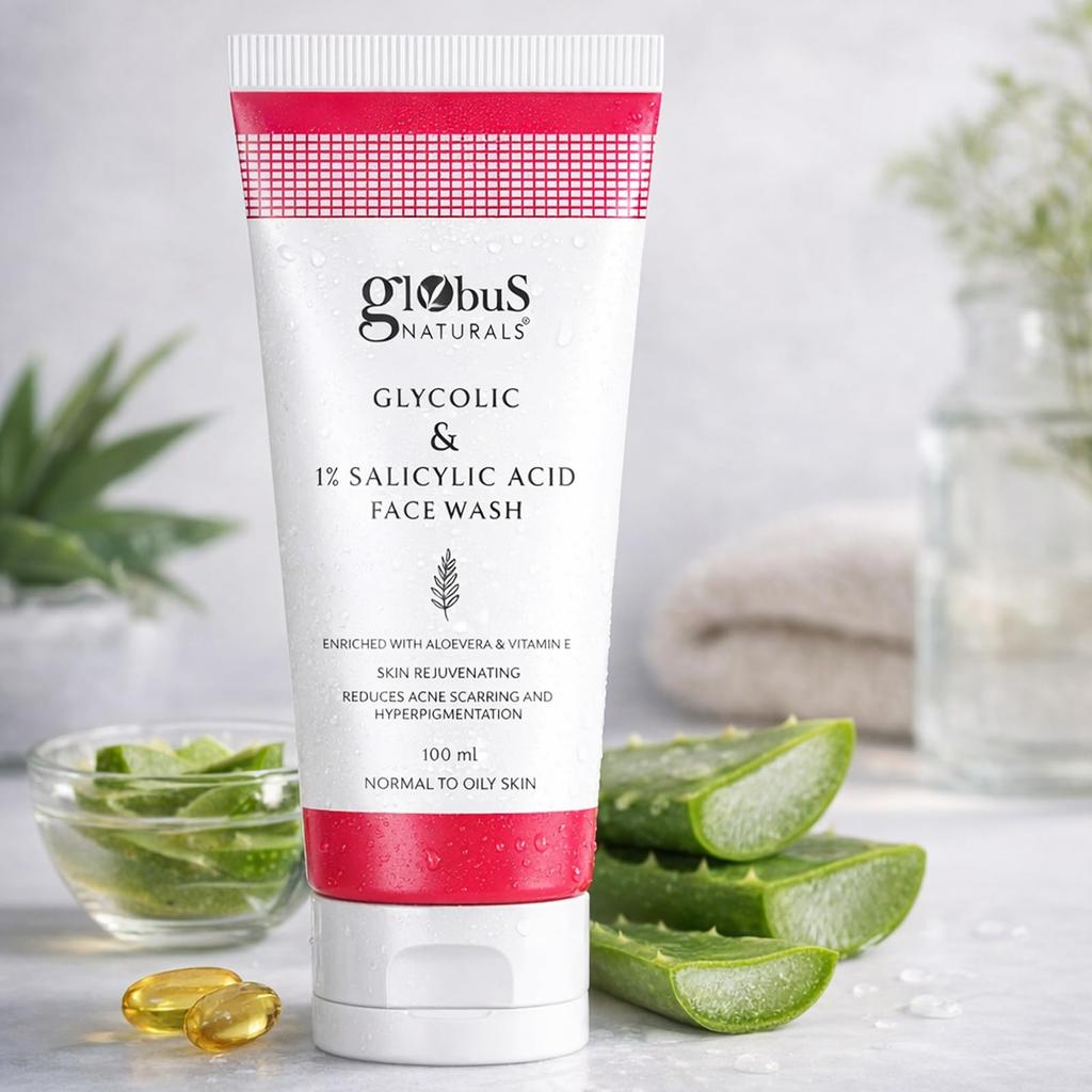 Globus Naturals Гель для умывания лица с гликолевой и салициловой кислотами против прыщей (100мл)