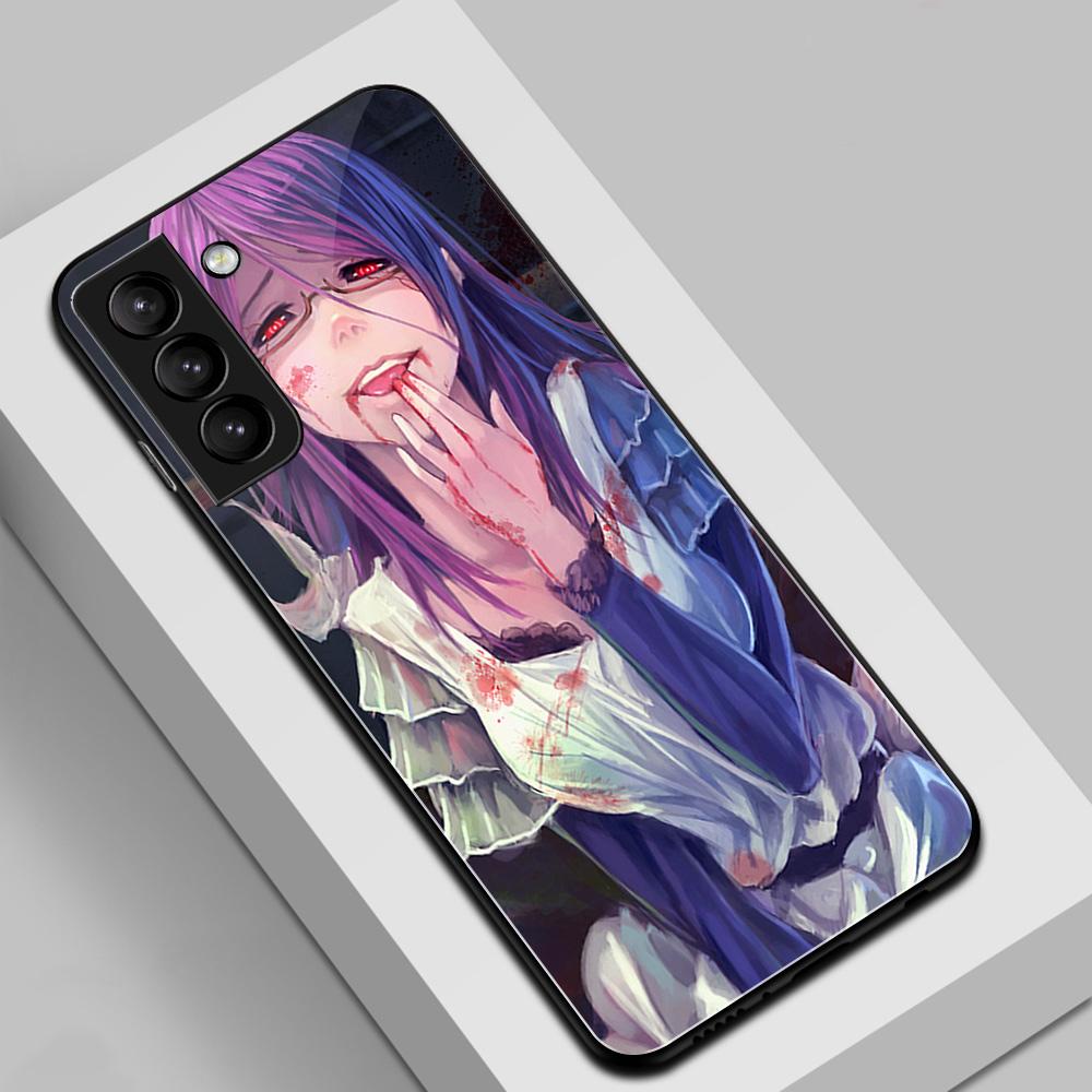 Чехол для телефона Anime Tokyo Ghoul Kaneki Ken для S22 S21 Ultra S8 S9 S10 S10E Plus FE Note 8 9 10 20 из закаленного стекла с защитой от падения