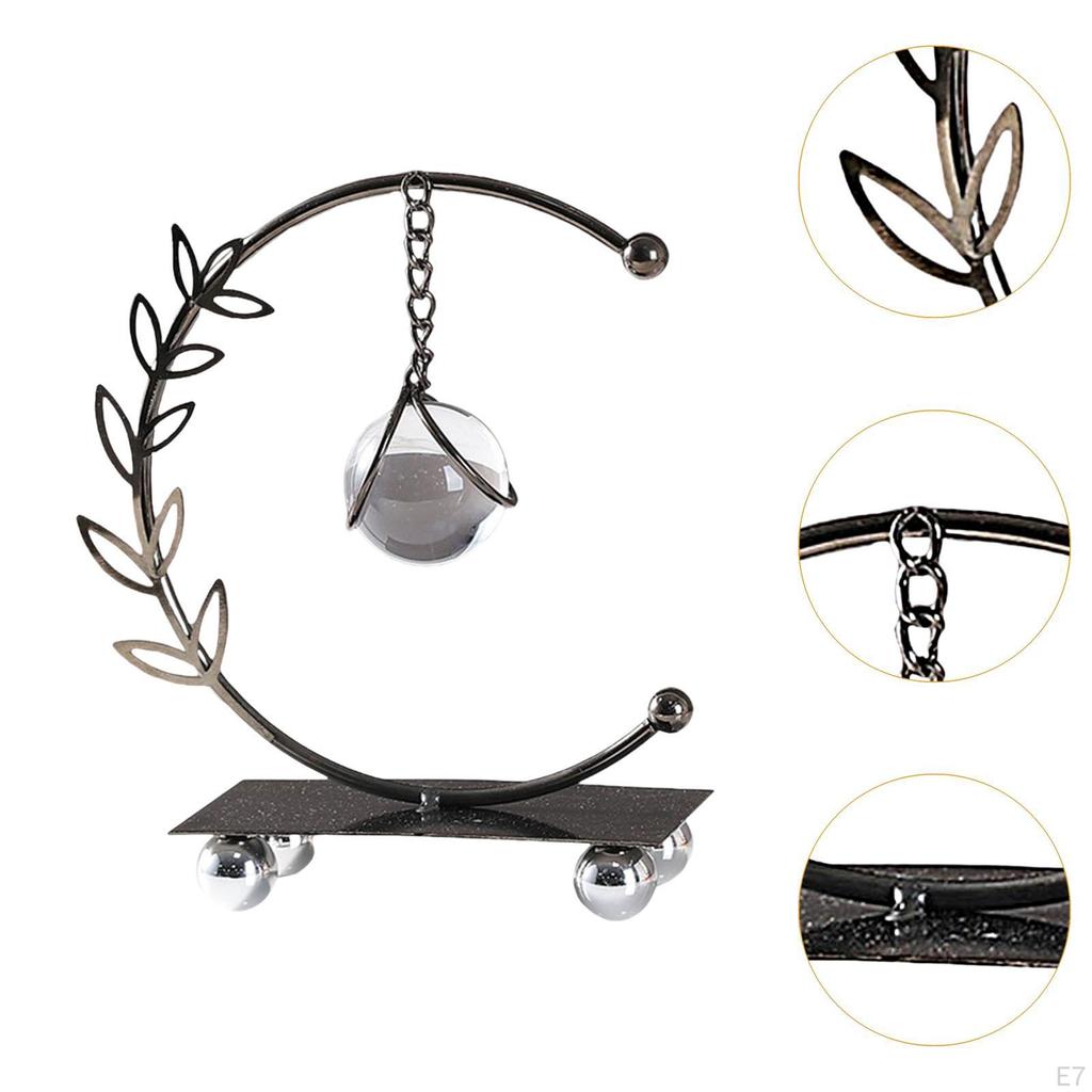 Iron Leaf Statue Ball Ornament Figurine Cabinet Gift,Home Office Sculpture Desk Figure for Festival