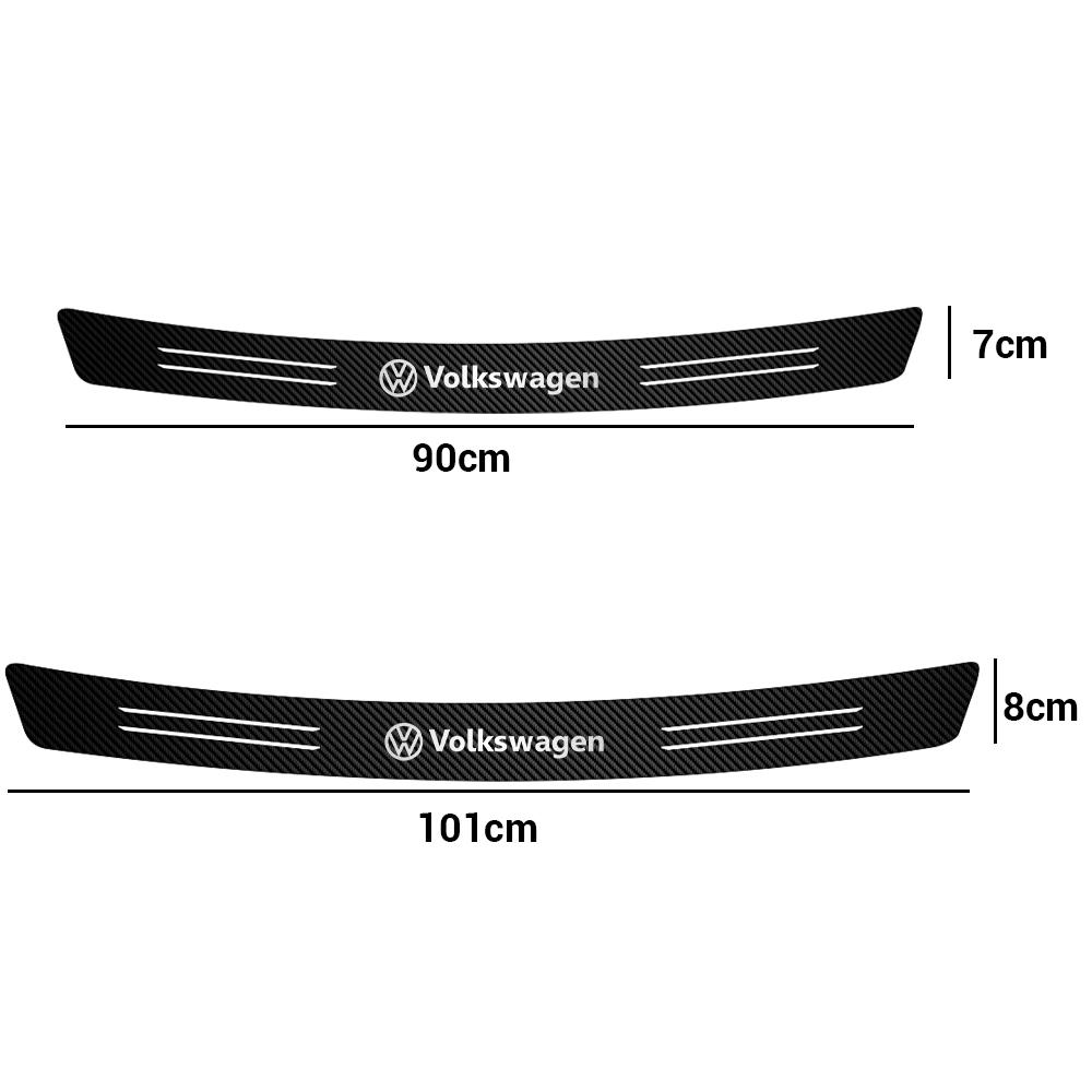 SVLHP1 Car Carbon Fiber Rear Bumper Trunk Protection Stickers for Volkswagen VW GOLF MK6 Polo id6 Tiguan CC PASSAT GTI R Line Scirocco