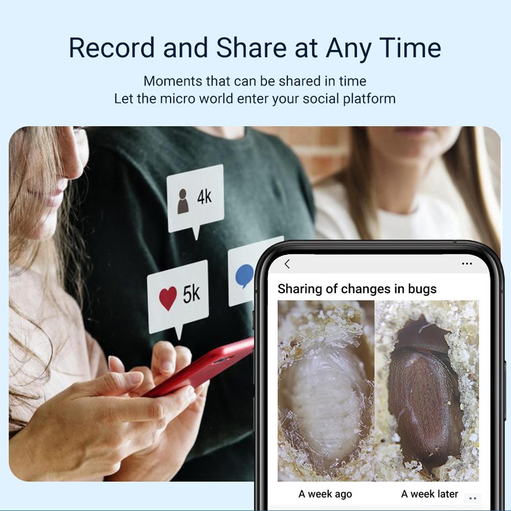 Портативный микроскоп 200X, универсальный микроскоп для мобильного телефона с 6 светодиодами, 2 уровня яркости