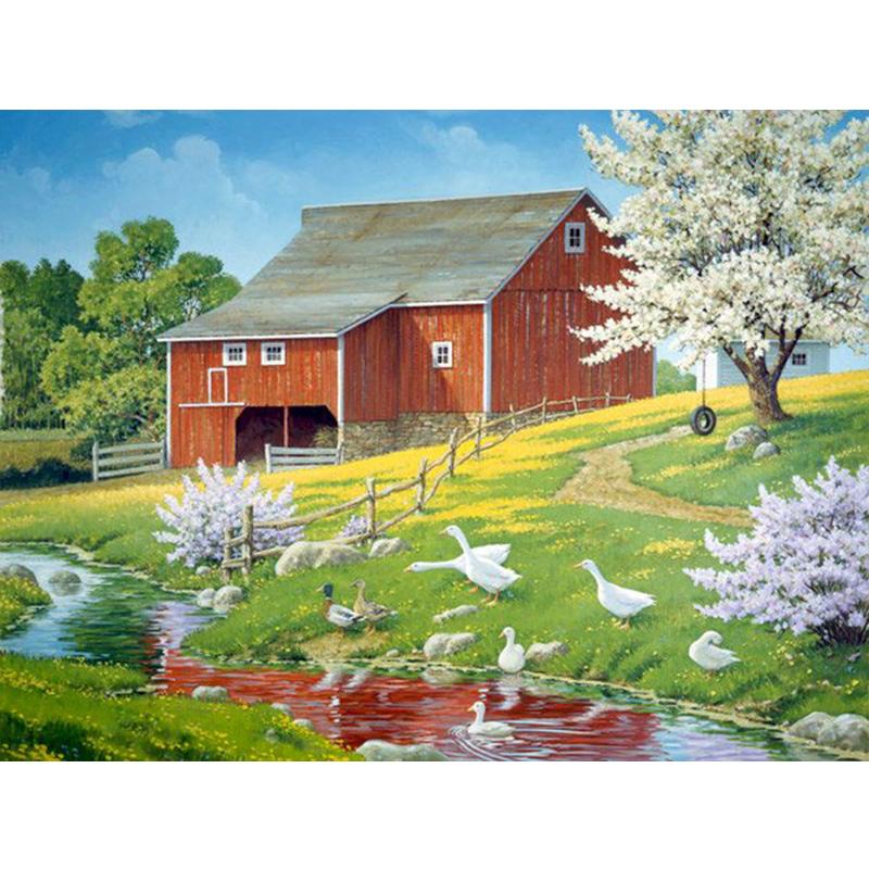 Полный Алмазная вышивка Дом Ремесло Комплект 5D DIY Алмазная картина Пейзаж Вышивка крестом Ферма Украшение дома