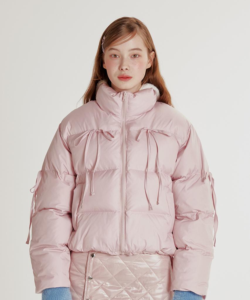 Crank Ribbon Duck Down Padded Jacket_Pink