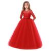 Girls Long Sleeve Flower Girl Wedding Dress Princess Gown