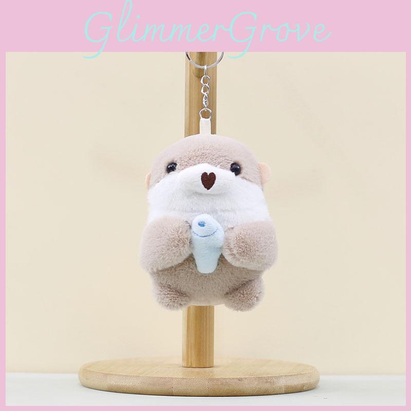 Adorable Cute Sea Otter Plush Keychain Toy Soft Stuffed Animal Doll Accessory 11cm