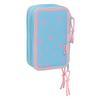 Trousse scolaire polyvalente - safta - 37 outils inclus - 12,5x5,5x19,5 cm - Bleu ciel - Polyester recyclé