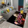 Flower Skull Carpet Skeleton Skull Bone Design Living Room Bedroom And Kitchen Bathroom Non-Slip Decor