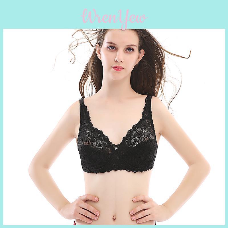 Elegant And Sexy Lace Women Bra Plus Size 75-100 D E Ultrathin Brassiere 95e 100e Underwear