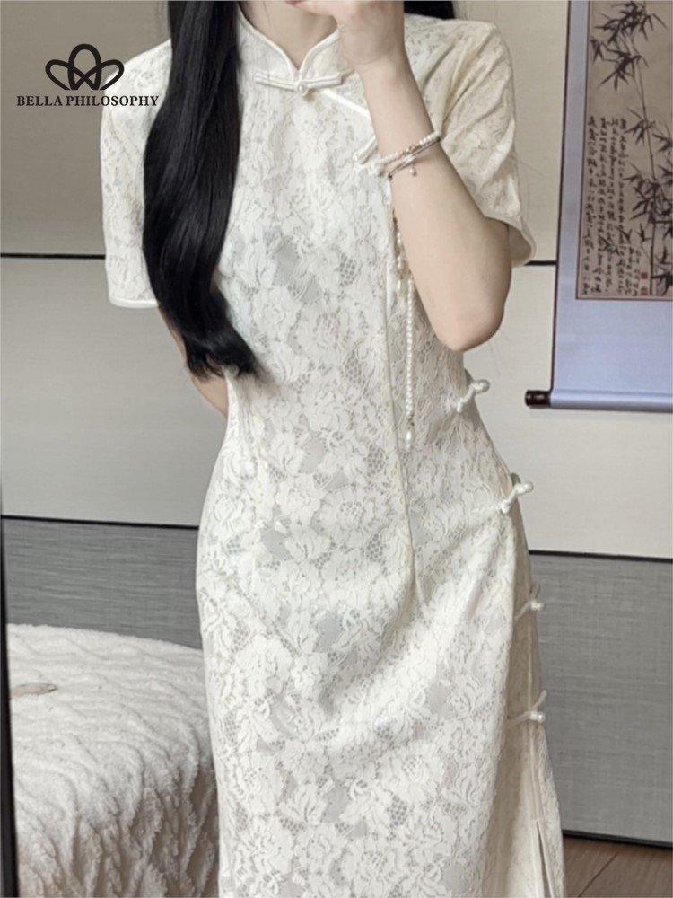 Китайское летнее традиционное китайское платье Cheongsam для женщин и девочек, ретро Ципао, облегающее, с цветочным принтом, винтажное модное длинное платье