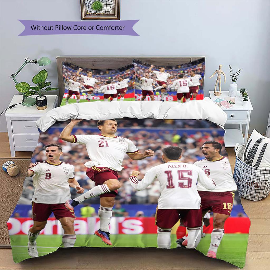 Spain Pattern Bedding Home Decoration Birthday Gift ( 1 duvet cover + 2 pillowcase, without core),fan merchandise.