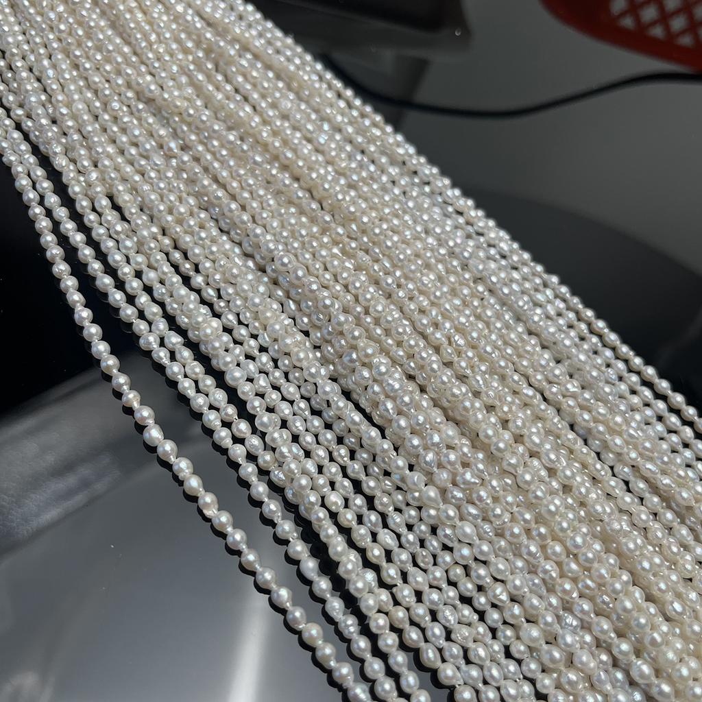 1 нить, бусины из натурального перламутра, бохо, ручная работа, рисовые бусины в форме хвоста, 3-4 мм, для изготовления ювелирных изделий, ожерелий, браслетов, аксессуары 36 см