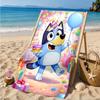 Paw Prints And Bluey Friends Beach Towel, Quick-drying, Easy to Care for, Suitable for Both Fitness and Beach Vacations,Sports Essential