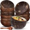 1 шт. Натуральные кокосовые миски, многоразовые деревянные миски из кокосовой скорлупы, набор кухонных столовых приборов для сервировки блюд, салатов, овсянки, йогурта
