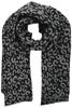 Leopard Print Pleated Scarf for Women 2353122576 Gray [Kuko] (390)
