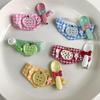 Self Deprecating Bear 10cm Doll Apple Bib Accessories Soft Cotton Plush Gift for Kids Display Shelf