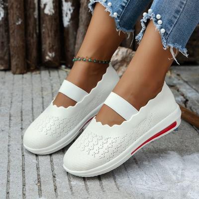 Весенне-летние новые туфли-матери из летучего трикотажа, эластичная сетка на одной педали, средней и пожилой возраст, легкие, на толстой подошве, повседневные туфли