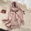 Winter Women Scarf Female Luxury Brand Scarves Lady Tassel Bandana Women Solid Shawl