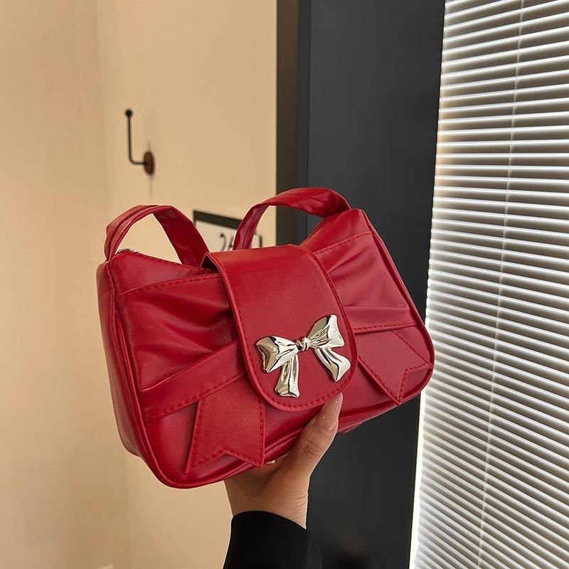 Niche Textured Bag Women's Summer New Bow Underarm Bag Beautiful Shoulder Bag