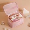 Portable Transparent Mesh Cosmetic Bag Square Storage Toiletry Bag  Camping