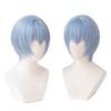 Light Ultramarine Cosplay Cool Short Perfect for Halloween and Includes 3 Bonus and Memo Pad Heat-Resistant Wig, Hair, Events, Items Net, Hairpins,